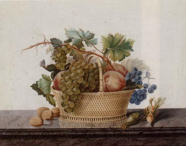 Madame Elie Still life of fruit in a bowl,upon a stone ledge France oil painting art